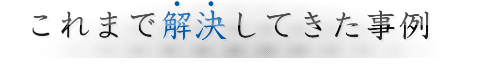 これまで解決してきた事例